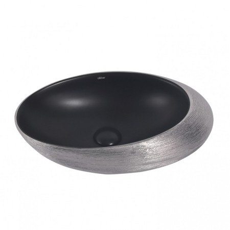 ABBER Bequem AC2107BS sink, invoice, 490x310x140 mm, black/silver color-3