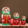 Nesting doll "green scarf with sundress" 18cm, 5 puppet, manual painting