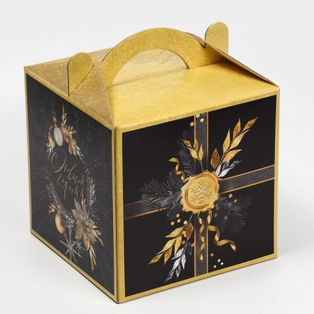Confectionery box with a window, a chest, "New Year's chic" 20 x 20 x 20 cm, New Year-4