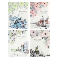 A4 folder, with 30 transparent files, city, mix