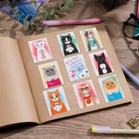 Stickers "Cat Time", 11 × 15.5 cm-2