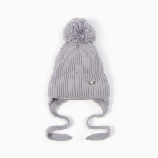 Baby hat, gray color, size 36-38