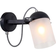 Wall lamp Fuoco 1xe14 40w, size 31x14x18 cm, black color, chrome