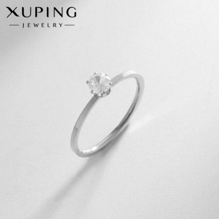 Ring Xuping flicker, white color in silver, size 16