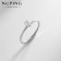 Ring Xuping flicker, white color in silver, size 16