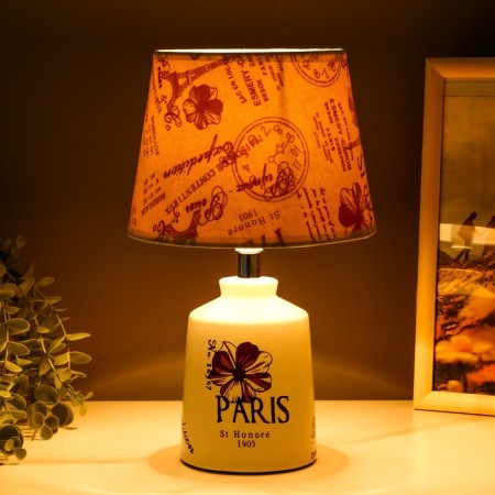 The table lamp with lampshade "Paris with Flower" bottle E14 40W 20x20x33 cm Risalux-2
