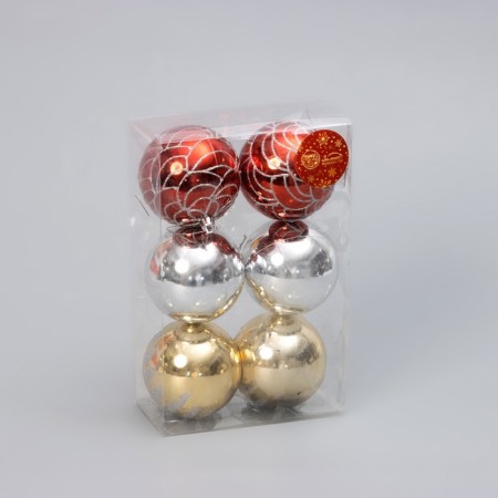Set of balls plastic D-8 cm, 6 pcs "Soprano" mix-1