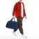 Road bag with lightning, external pocket, long belt, blue color