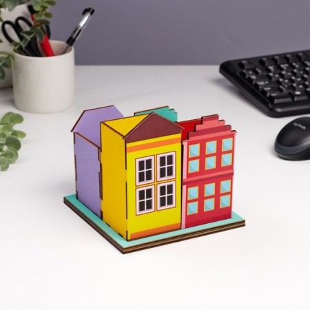 Organizer for the Office "Houses" 15.5x15.5x12.5 cm-1