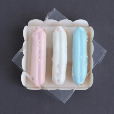 Box for cookies, white, 12 x 12 x 3 cm