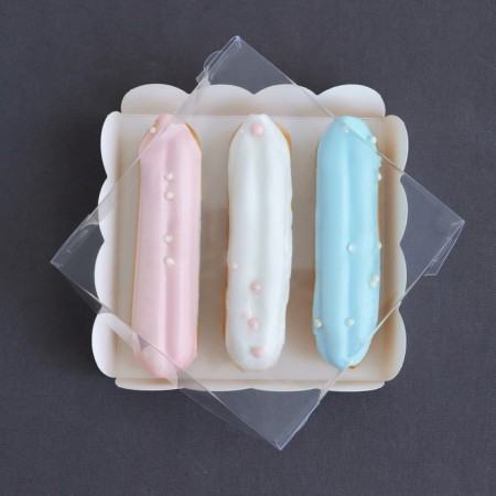 Box for cookies, white, 12 x 12 x 3 cm