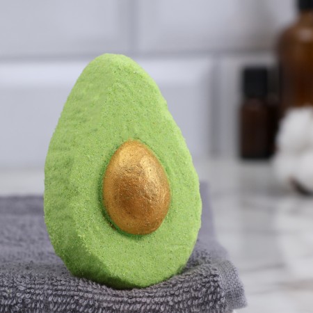 Avocado bathtub bomb, Mandarin, 90 grams "Dobroparov"
