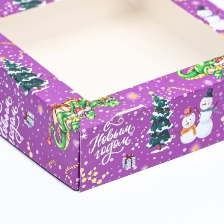 Folding box with the window "Snowman", 15 x 15 x 4 cm-3