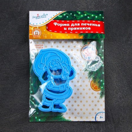 Santa Claus cookie, cutting, stamp, 10.2 × 7.3 cm, color mix-4