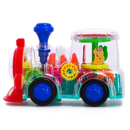 The locomotive "gears", light and sound effects, works from batteries, mix-1