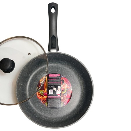 Deep frying pan Panairo Sogretta, removable handle, with a lid, cast aluminum, d = 26 cm-4