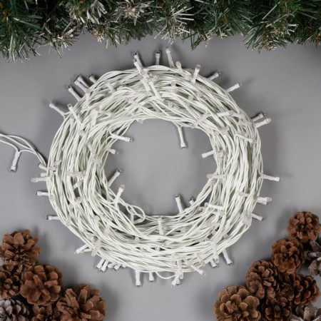 Garland “thread” 20 m, IP44, white thread, 200 LED, yellow glow, 8 modes, 220 V-1