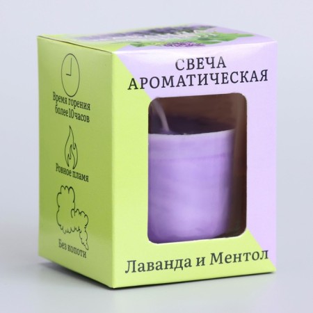 Aromatic candle in glass 5x6cm, lavender and menthol-5