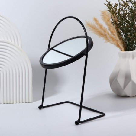 Bohemia desktop mirror, D mirror surface 14.5 cm, black color-3