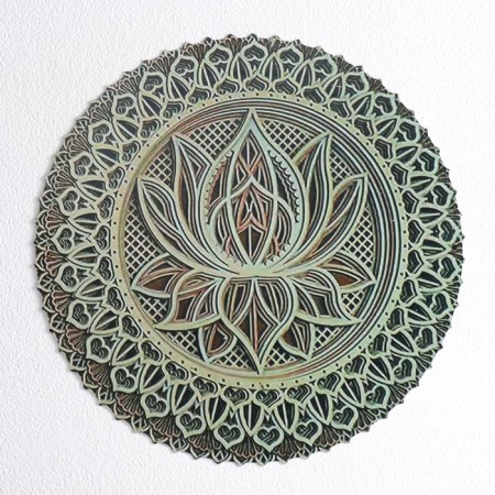 Panel wall metal "Lotus flower" Bezh 30x0.8x30 cm-1
