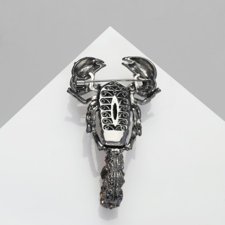 Brooch "Scorpio", colored in gray metal-1