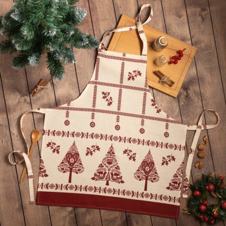 Apron "Dolyana" Merry Christmas 60x65cm, 100%HL, Rogozhka 164 g/m2