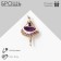 Brooch "Ballerina", purple color in gold