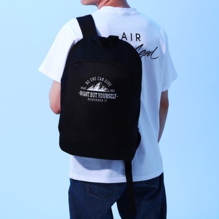 School textile ryukzak "Mountains", 46x30x10 cm, vertical pocket, black color-9
