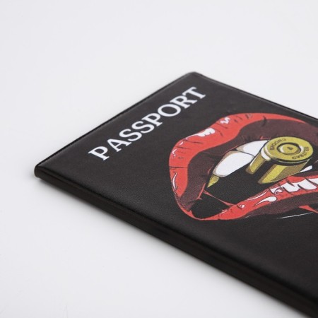 Cover for passport, black color-3