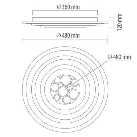 Lamp "Platling", size 48x12x48 cm, 75W 1xLED IP 20-3