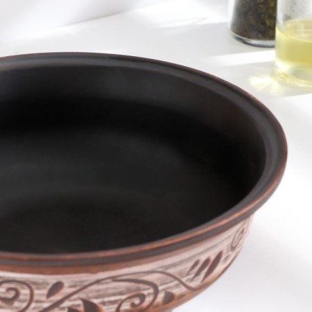 Deep plate 0.7 l, 6x18x18 cm, Angob-2