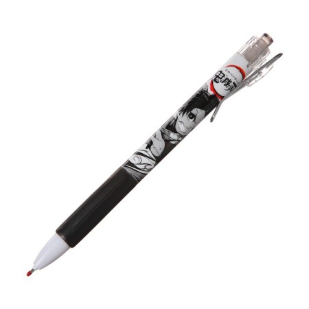 Automatic black gel handle "anime", with a rubber holder, black and white case, mix-1