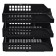 A set of horizontal paper trays, Strong 3 pieces, on metal rods, black
