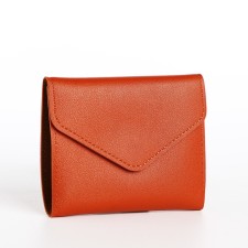 Women's wallet on the button, redhead color