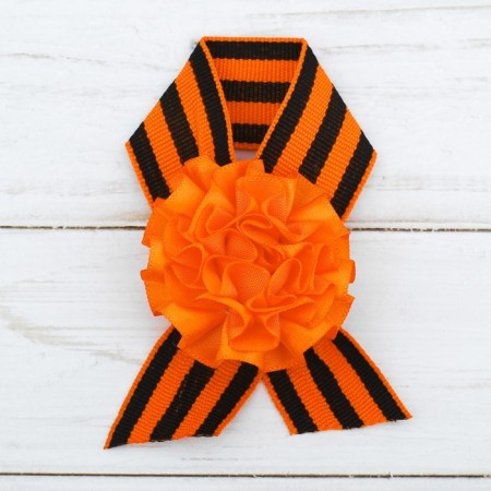 Icon with tape and orange flower on Victory Day "May 9", 10 x 12 cm-1