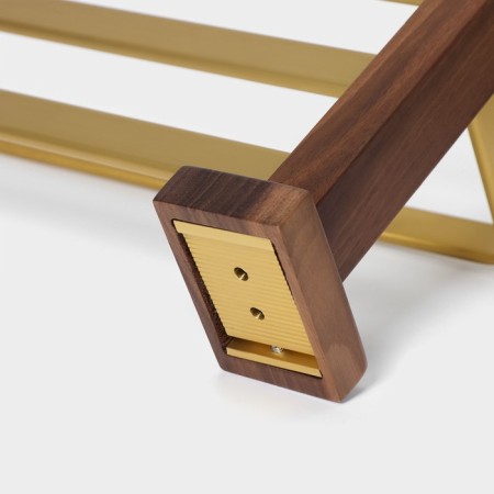 Shelf with a holder for towels Stölz Hölzern Premiere, walnut wood, aluminum-4