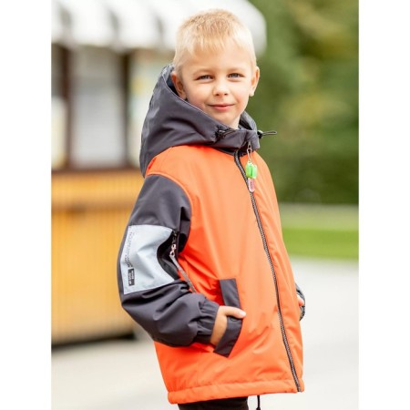 Bombber jacket for a boy PlayTode, height 110 cm, color is bright orange-2