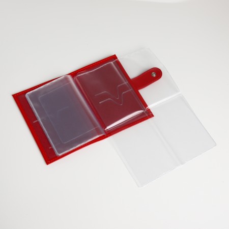 Cover for auto documents on the button, textura, red color-6