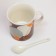 Ceramic mug “Teacher” with a spoon and stand, 300 ml, brown color