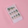 Pattern overhead nails, 24 pcs, with adhesive plates, almond shape, milk/green color