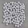 A set of parts for the decor "Bombs with a shine" set 100 pcs., Size 1 pcs: 1 cm, white-silver color