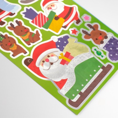 Stick Plastic Foil "New Year" Green 24.5x13.2 cm-3