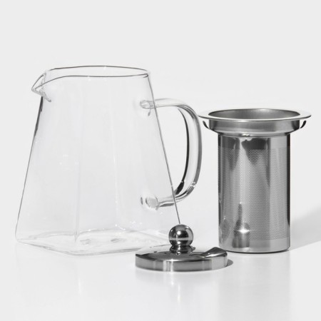 A glass teapot with a metal sieve Magistro "Darcy", 750 ml-3