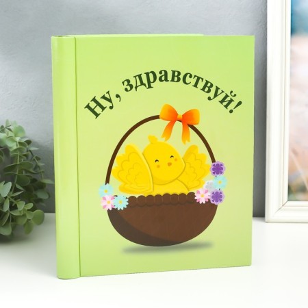 Photo album magnetic 20 sheets "chicken in a basket" 29x24x2 cm