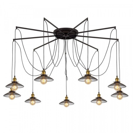 Suspended Citilux “Edison” CL451291, 150x150x235 cm, 9x75W, e27, black color-14