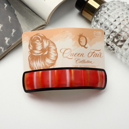 Halfish hair clip "Avior" stripes, 9 cm, mix-3