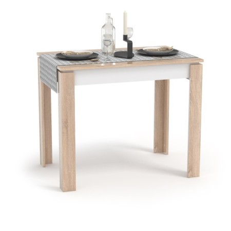 Dining optima table, sonoma oak/white-1