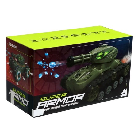 The radio -controlled “fighter” tank works on the battery, shoots hydrogel bullets, green color-12