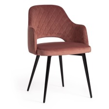 Valkyria Mod chair. 711 fabric /metal, 55x55x80cm, coral 15 /black