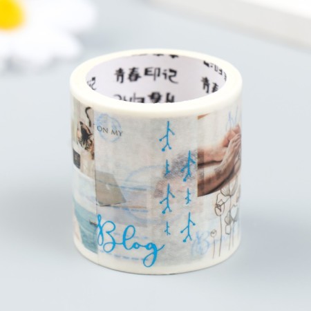 Adhesive tape paper "Letters" width 4 cm winding 2 m-1
